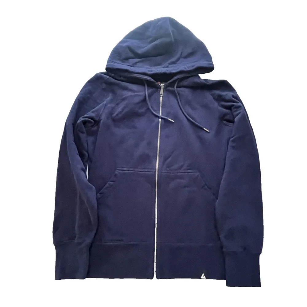 American Giant Mens Classic Full Zip Hoodie Sweatshirt Medium Blue Heavyweight